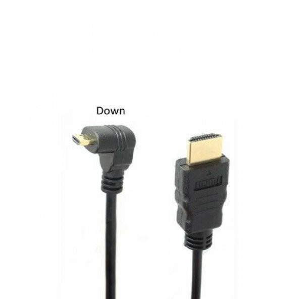 Micro HDMI 90 Derece Kablo 1 Metre - Aşağı Açılı