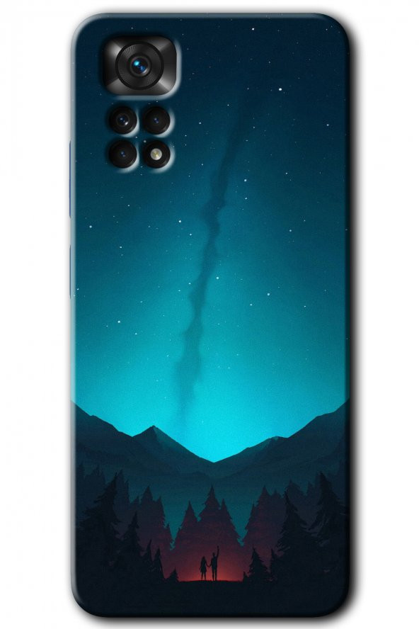 Redmi Note 11s 5G Global Kılıf HD Desen Baskılı Arka Kapak - Night Fores Mount