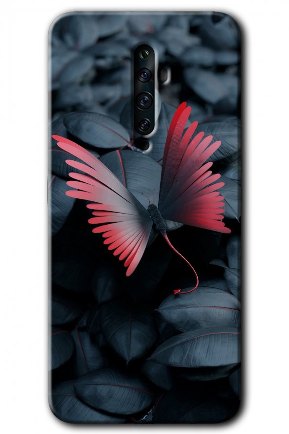 Oppo Reno 2z Kılıf HD Desen Baskılı Arka Kapak - Dark Butterfly - 1