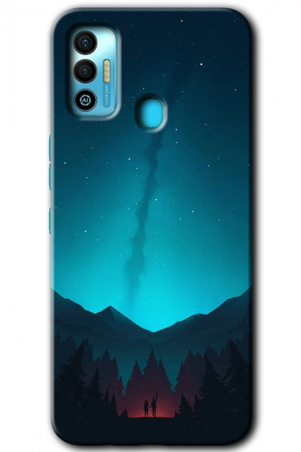 Tecno Spark 7T Kılıf HD Desen Baskılı Arka Kapak - Night Fores Mount