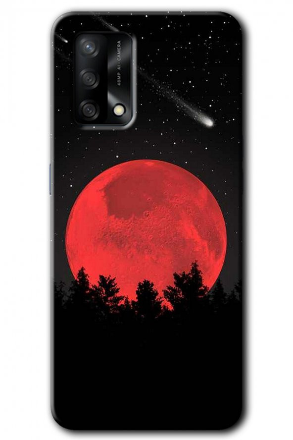 Oppo A74 Kılıf HD Desen Baskılı Arka Kapak - Kanlı Ay
