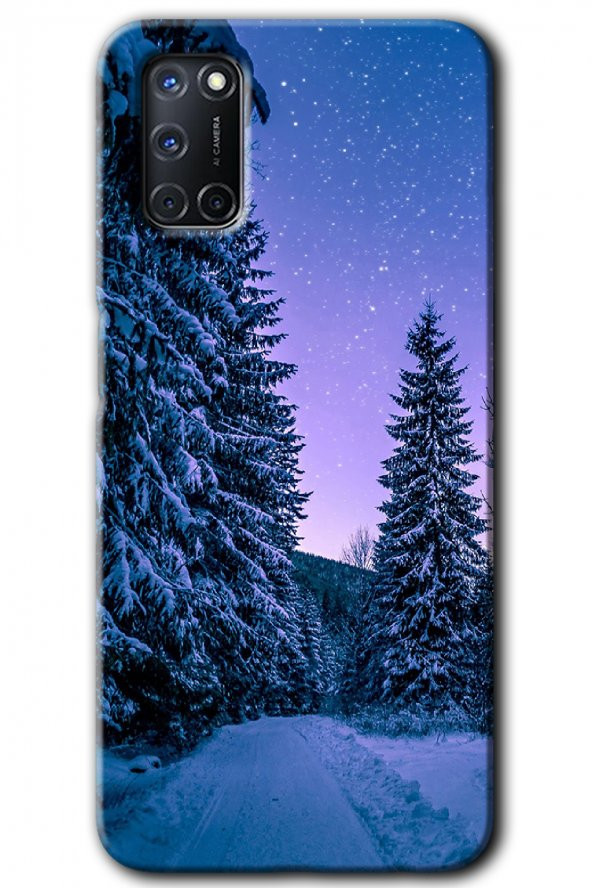 Oppo A52 Kılıf HD Desen Baskılı Arka Kapak - Kış Manzarası