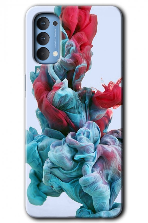 Oppo Reno 4 Kılıf HD Desen Baskılı Arka Kapak - Renkli Karışım - 1