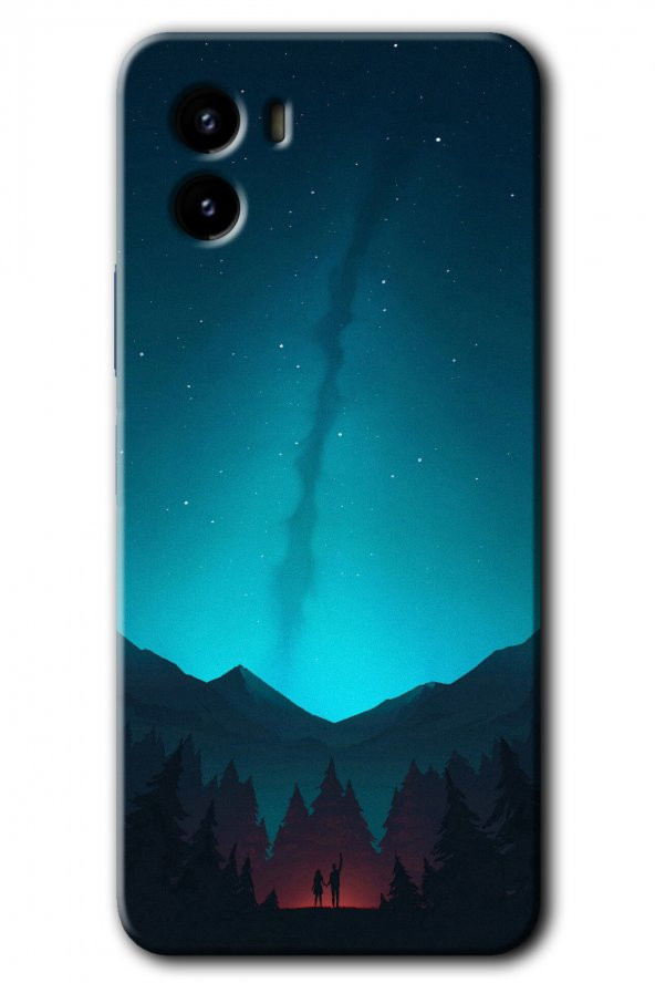 Vivo Y15s Kılıf HD Desen Baskılı Arka Kapak - Night Fores Mount