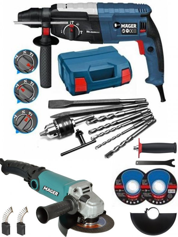 Mager Kırıcı Delici Elektrikli Hilti Matkap Ve Devir Ayarlı Taşlama