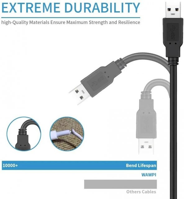 PrimeX PX-USB05 0.5 Metre USB to USB Kablo, Notebook Soğutucu Kablosu, Kısa Usb Kablo - 2