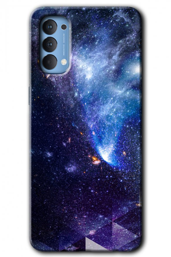 Oppo Reno 4 Kılıf HD Desen Baskılı Arka Kapak - Galaksi - 1