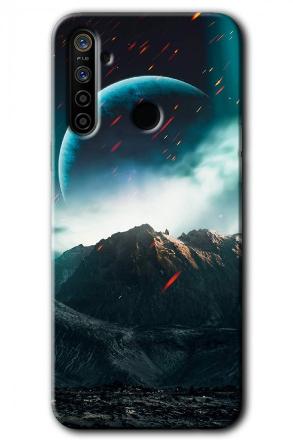 Realme 5i Kılıf HD Desen Baskılı Arka Kapak - Uzay Gökyüzü - 1