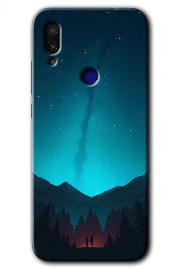 Redmi Note 7 Kılıf HD Desen Baskılı Arka Kapak - Night Fores Mount
