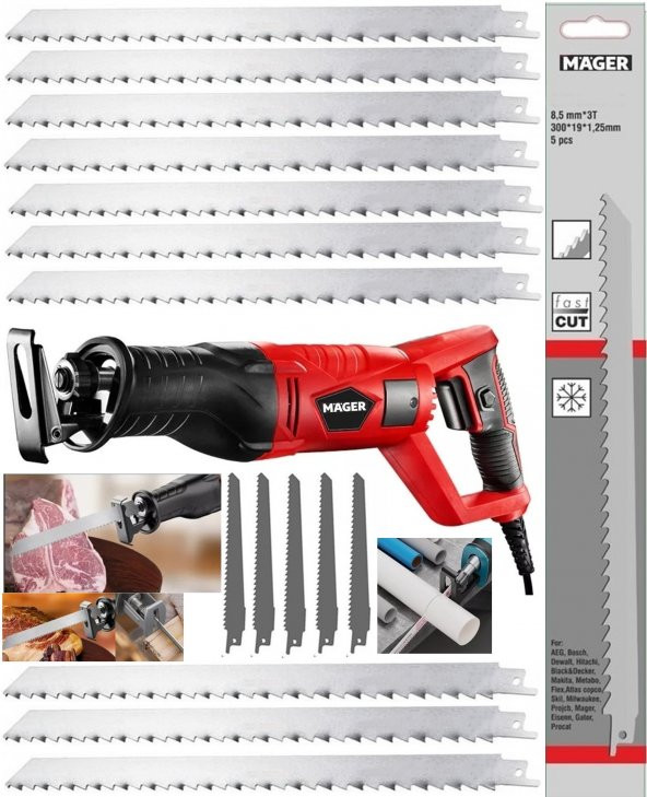 Mager Alman Teknolojisi Döner Başlık 8600 Rpm Tilki Kuyruğu Makinesi 10 ADET Paslanmaz Bıçak Hediyeli - 2