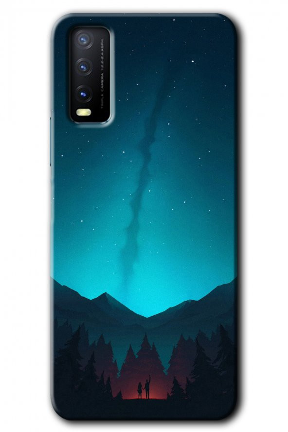 Vivo Y11s Kılıf HD Desen Baskılı Arka Kapak - Night Fores Mount