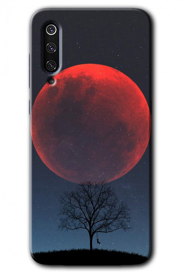 Xiaomi Mi 9 Kılıf HD Desen Baskılı Arka Kapak - Kanlı Ay