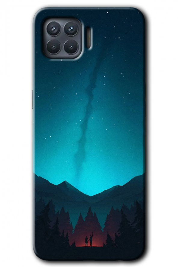 Oppo Reno 4 Lite Kılıf HD Desen Baskılı Arka Kapak - Night Fores Mount