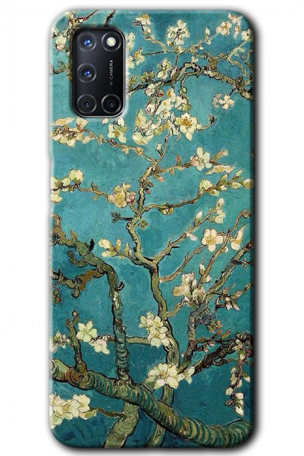 Oppo A52 Kılıf HD Desen Baskılı Arka Kapak - Almond Blossom