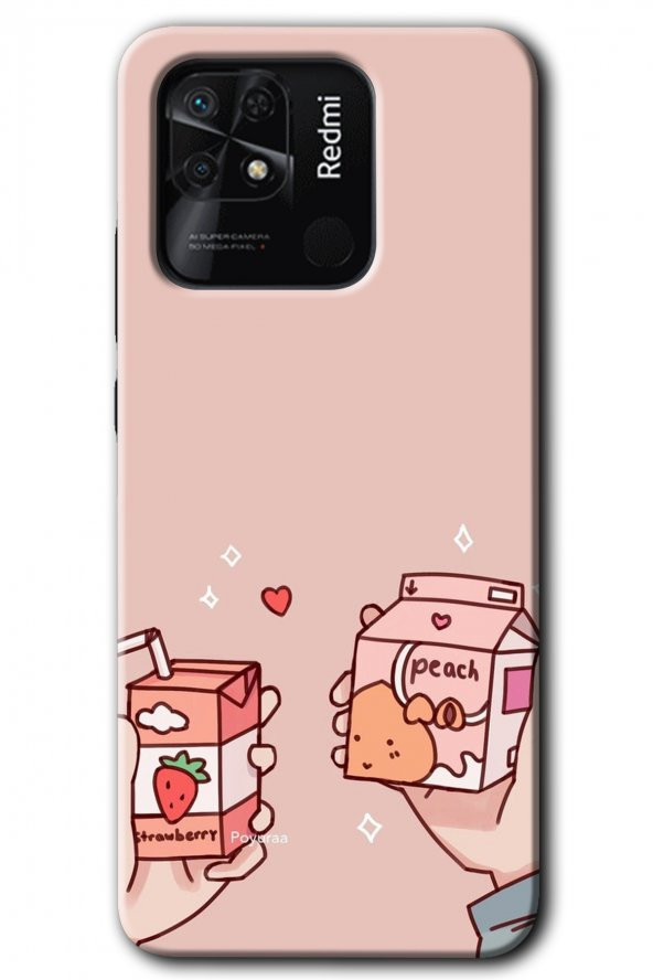 Redmi 10C Kılıf HD Desen Baskılı Arka Kapak - Meyveli Süt