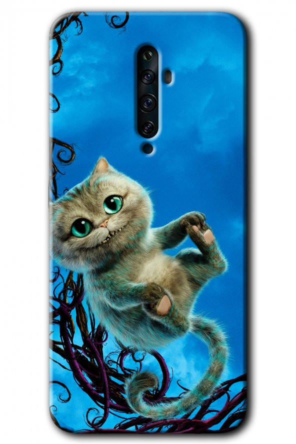 Oppo Reno 2z Kılıf HD Desen Baskılı Arka Kapak - Çılgın Kedi - 1