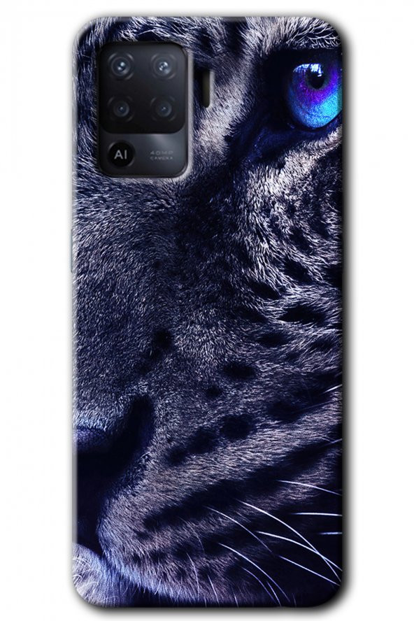 Oppo Reno 5 Lite Kılıf HD Desen Baskılı Arka Kapak - Kaplan