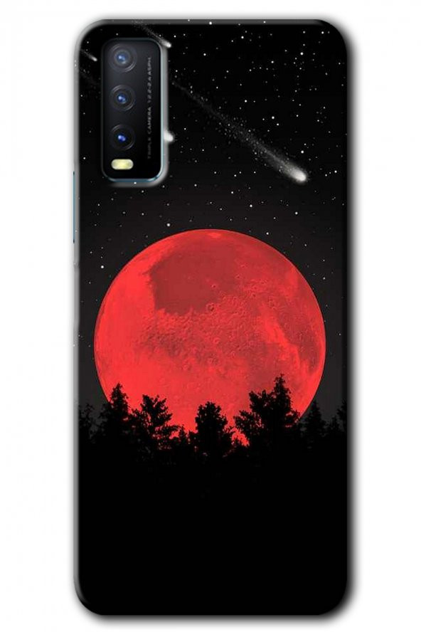 Vivo Y11s Kılıf HD Desen Baskılı Arka Kapak - Kanlı Ay