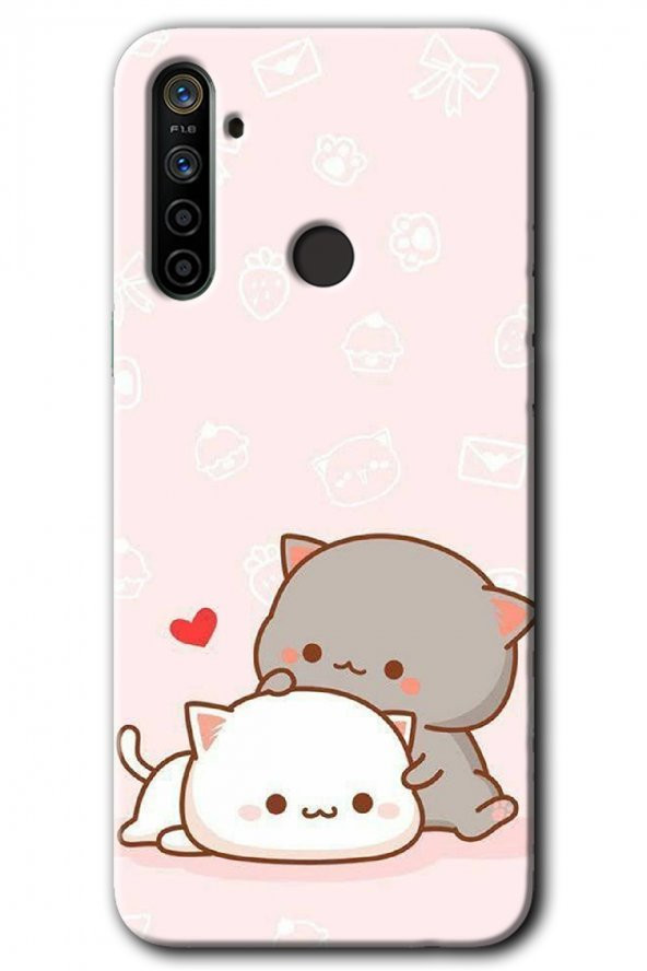 Realme 6i Kılıf HD Desen Baskılı Arka Kapak - Kedi Aşkı