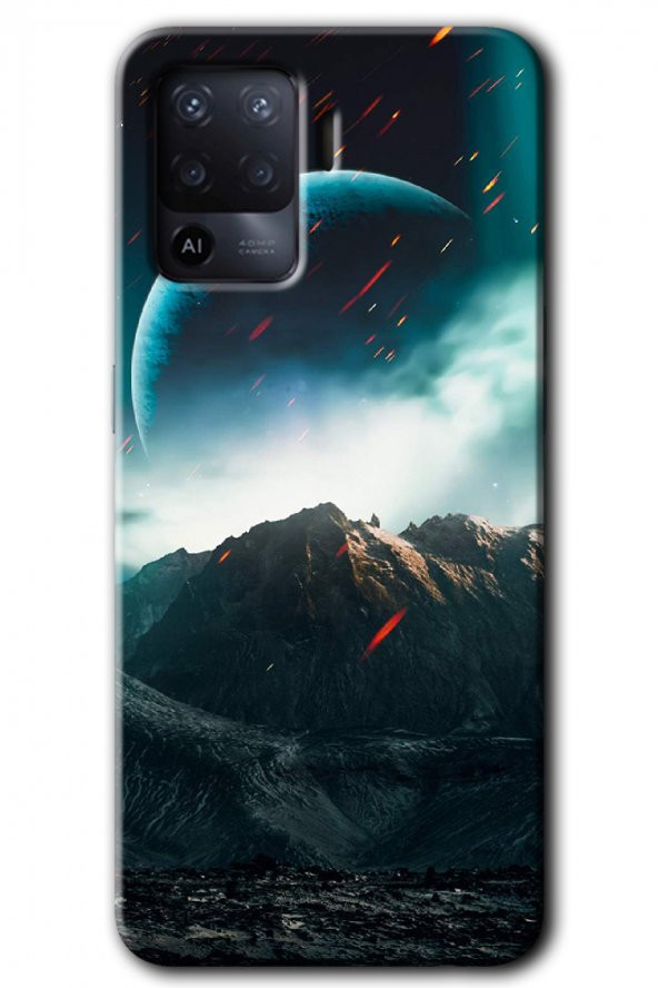 Oppo Reno 5 Lite Kılıf HD Desen Baskılı Arka Kapak - Uzay Gökyüzü