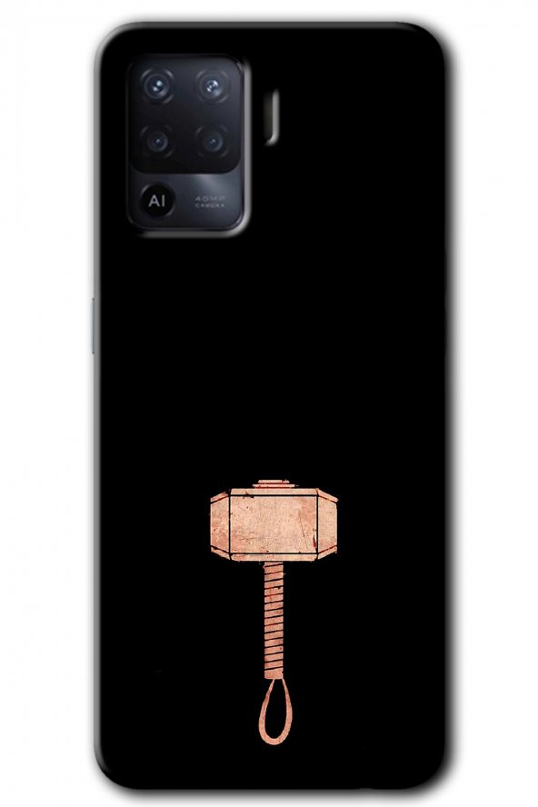 Oppo Reno 5 Lite Kılıf HD Desen Baskılı Arka Kapak - Thor Çekiç - 1