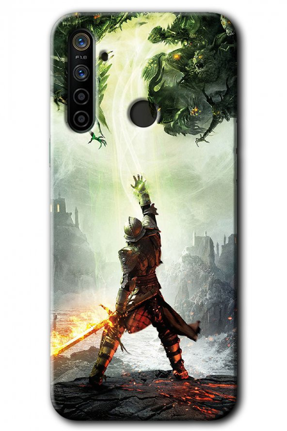 Realme 6i Kılıf HD Desen Baskılı Arka Kapak - Dragon Hunter