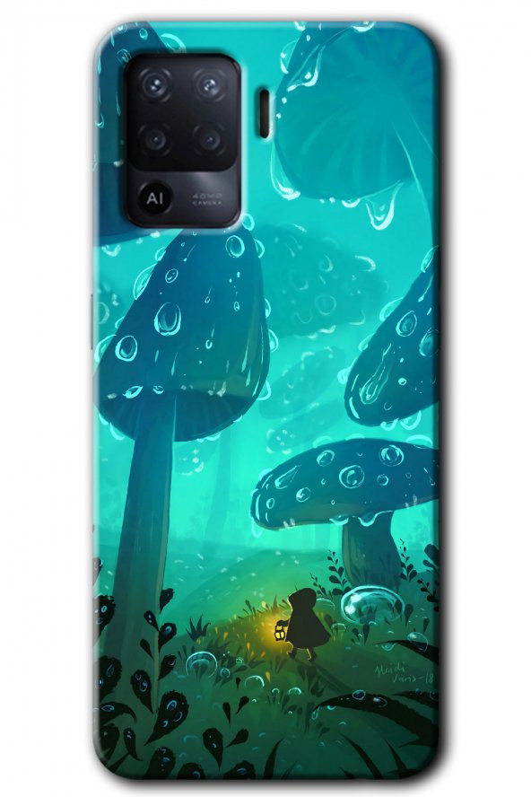 Oppo Reno 5 Lite Kılıf HD Desen Baskılı Arka Kapak - Silhoutte Dropss