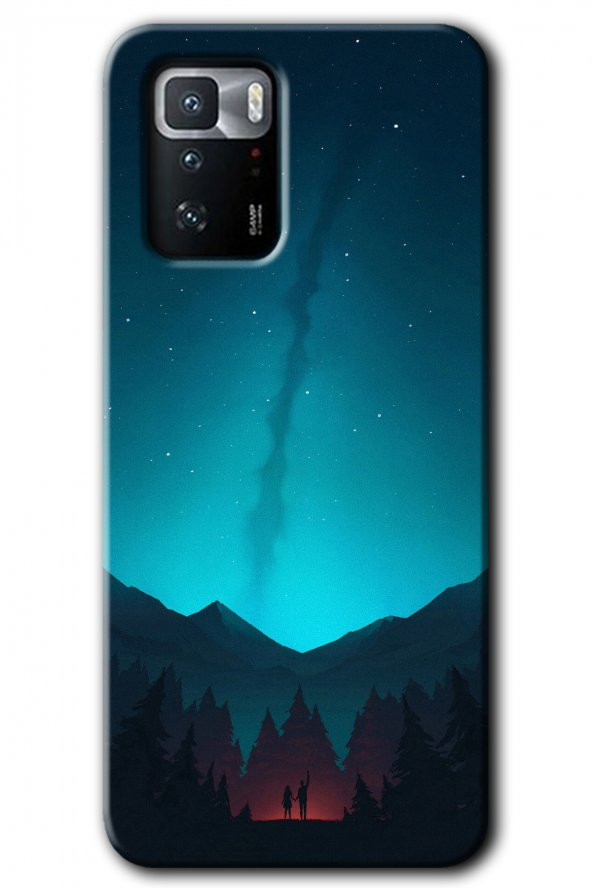 Poco x3 GT Kılıf HD Desen Baskılı Arka Kapak - Night Fores Mount