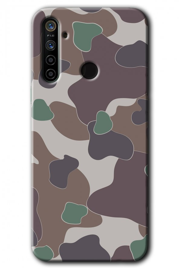 Realme 5i Kılıf HD Desen Baskılı Arka Kapak - Kamuflaj 11 - 1