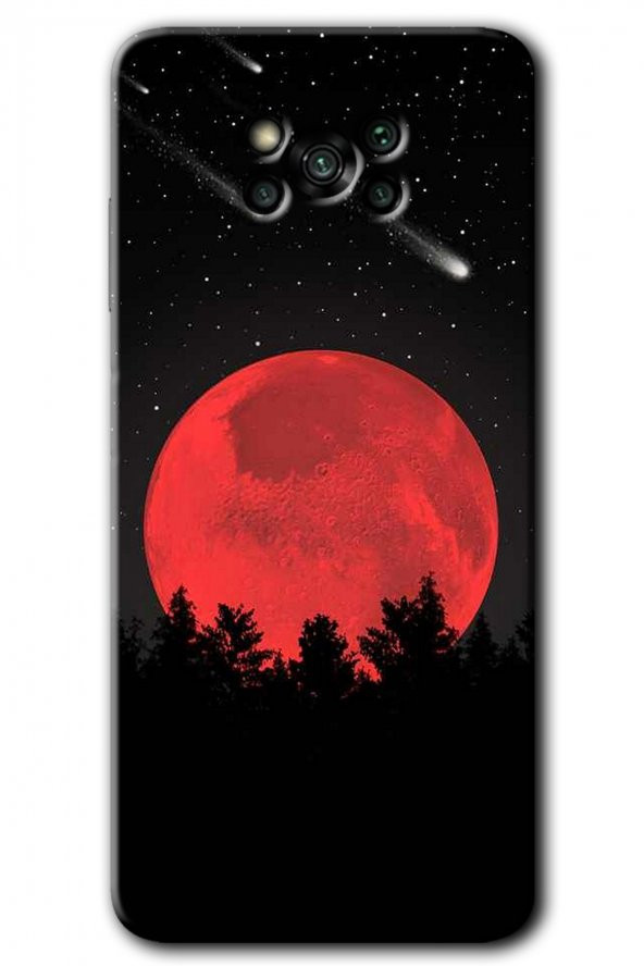Poco x3 Pro Kılıf HD Desen Baskılı Arka Kapak - Kanlı Ay