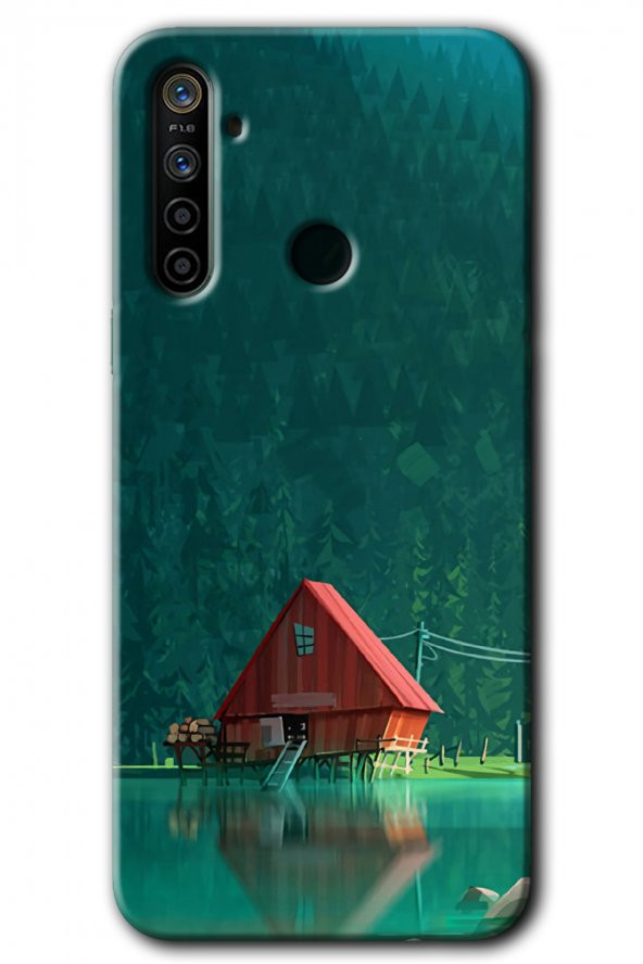 Realme 6i Kılıf HD Desen Baskılı Arka Kapak - House In Woods