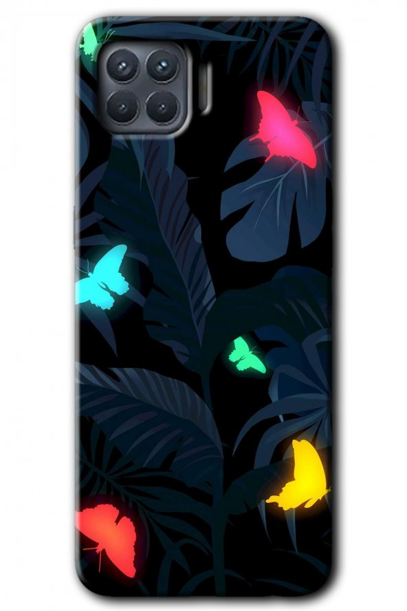 Oppo Reno 4 Lite Kılıf HD Desen Baskılı Arka Kapak - Lighter Butterfly