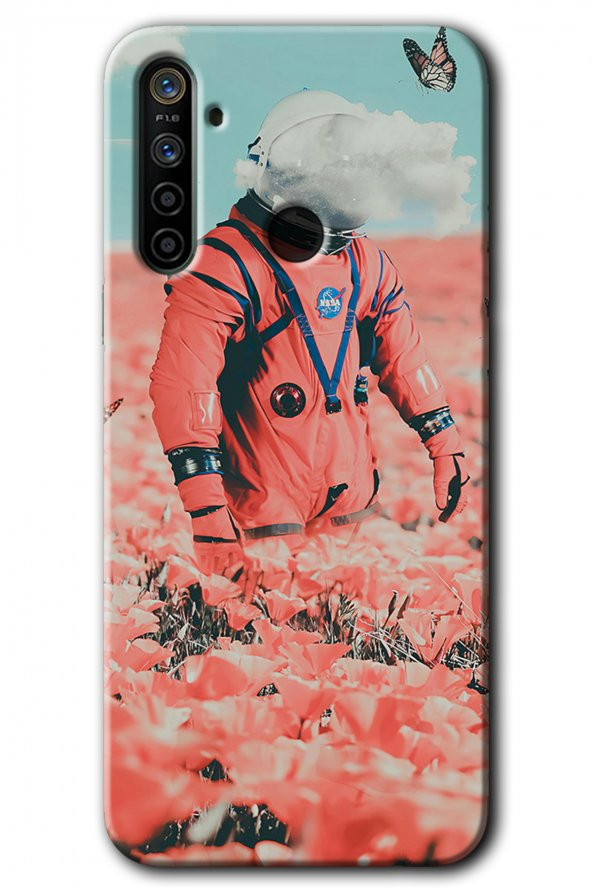 Realme 5i Kılıf HD Desen Baskılı Arka Kapak - Uzay Bahçesi - 1