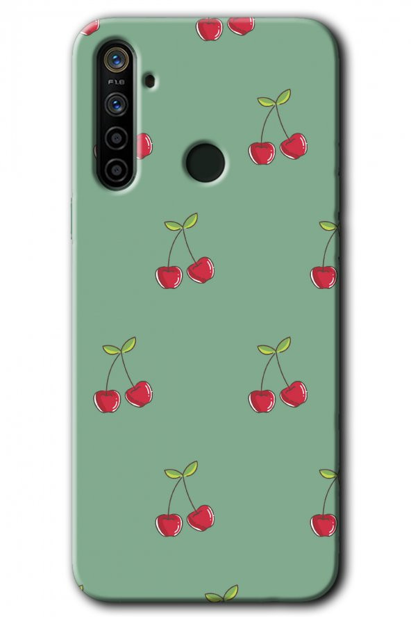 Realme 6i Kılıf HD Desen Baskılı Arka Kapak - Kiraz Berry