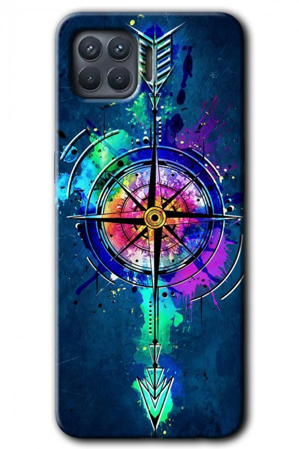 Oppo Reno 4 Lite Kılıf HD Desen Baskılı Arka Kapak - Gizemli Pusula - 1