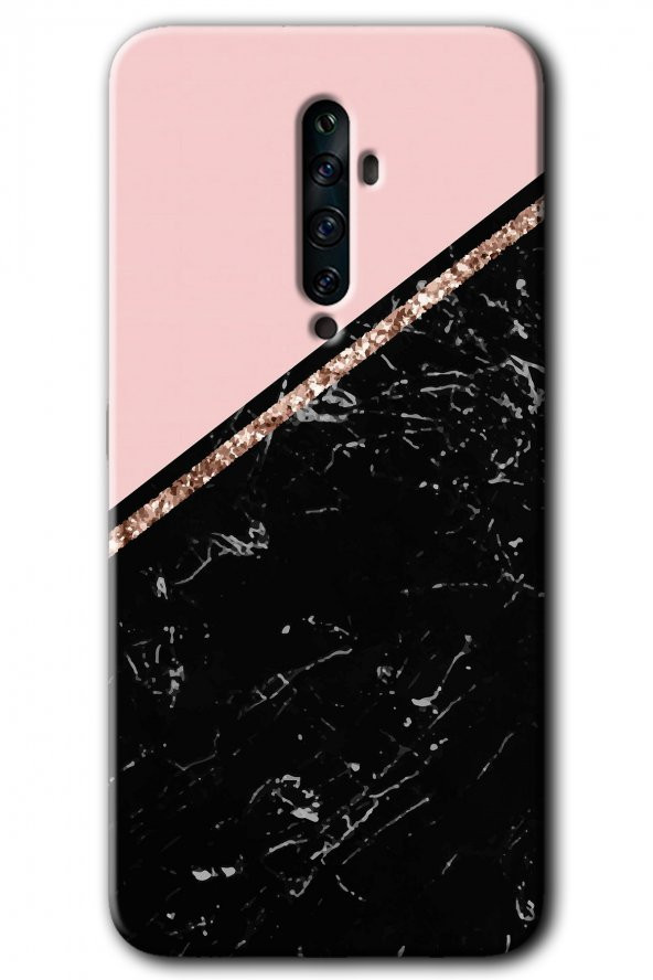 Oppo Reno 2z Kılıf HD Desen Baskılı Arka Kapak - Yarım Mermer - 1