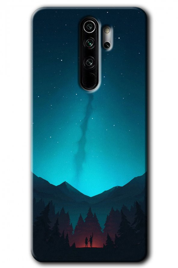 Redmi Note 8 Pro Kılıf HD Desen Baskılı Arka Kapak - Night Fores Mount