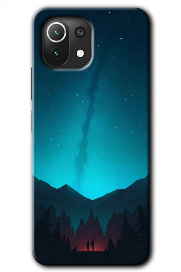 Xiaomi Mi 11 Kılıf HD Desen Baskılı Arka Kapak - Night Fores Mount