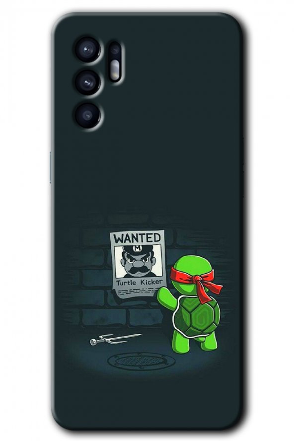 Oppo Reno 6 Kılıf HD Desen Baskılı Arka Kapak - Kaplumbağa Avcısı - 1
