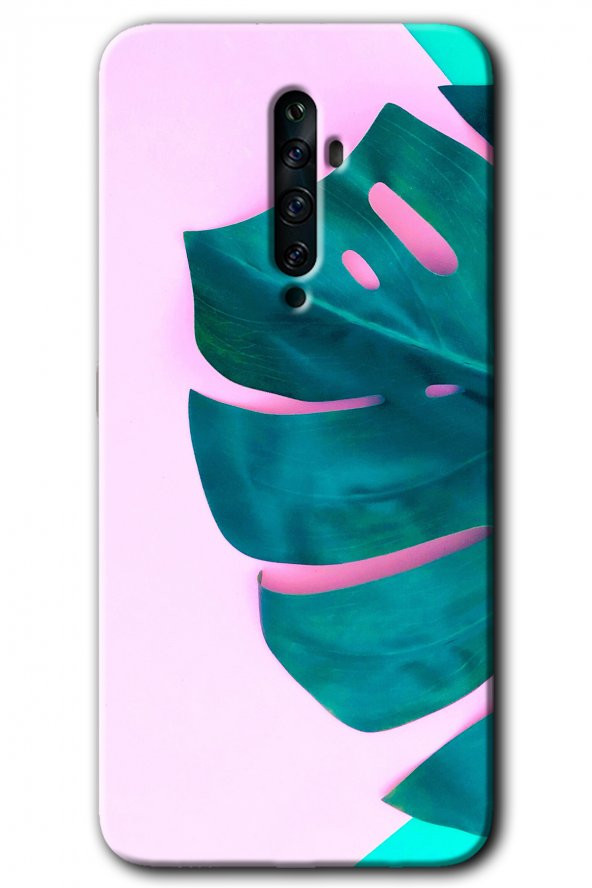 Oppo Reno 2z Kılıf HD Desen Baskılı Arka Kapak - 3D Yaprak - 1