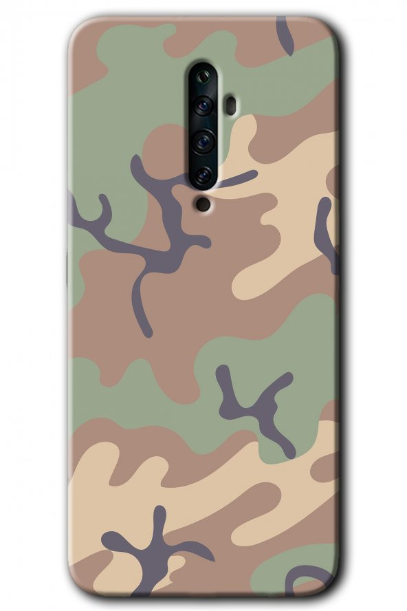 Oppo Reno 2z Kılıf HD Desen Baskılı Arka Kapak - Kamuflaj 29 - 1