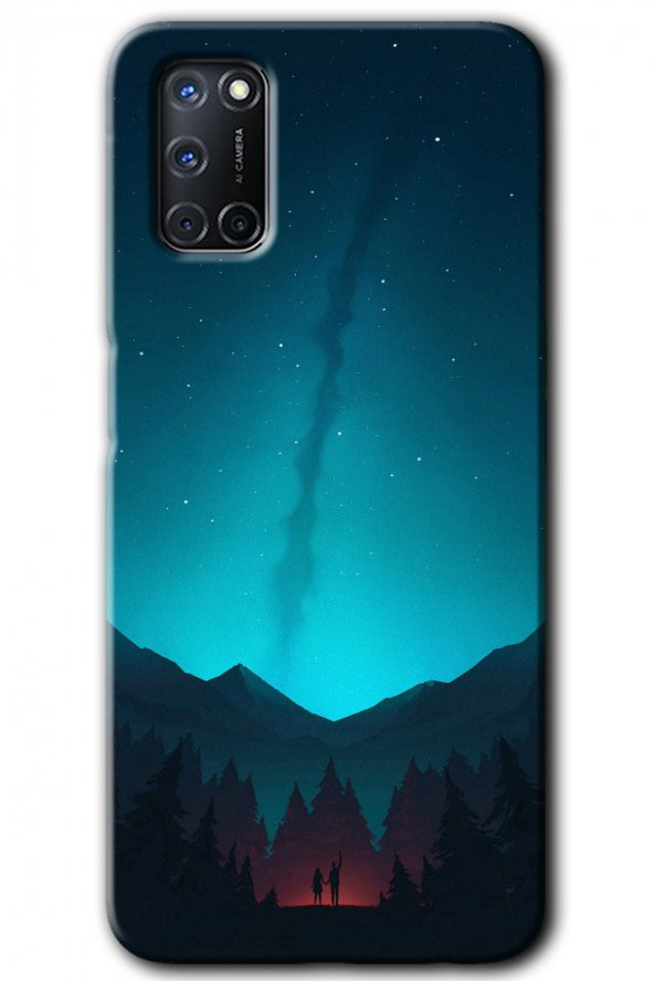 Oppo A52 Kılıf HD Desen Baskılı Arka Kapak - Night Fores Mount