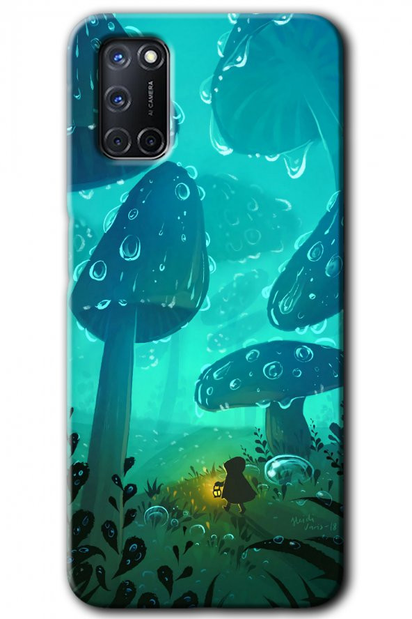 Oppo A52 Kılıf HD Desen Baskılı Arka Kapak - Silhoutte Dropss