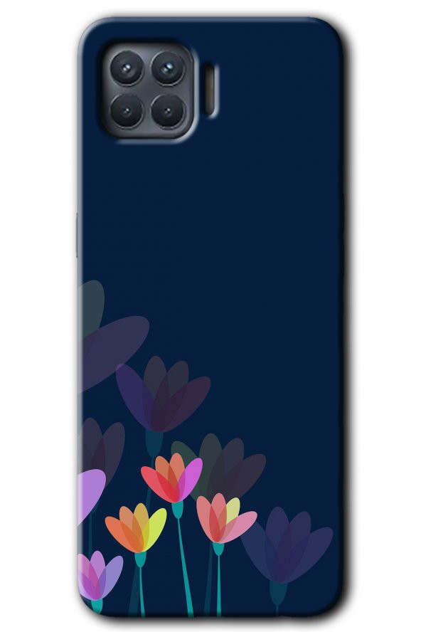 Oppo Reno 4 Lite Kılıf HD Desen Baskılı Arka Kapak - Çizim Çiçekleri - 1
