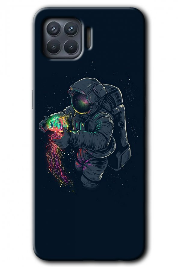 Oppo Reno 4 Lite Kılıf HD Desen Baskılı Arka Kapak - Astronot Kıyafeti - 1