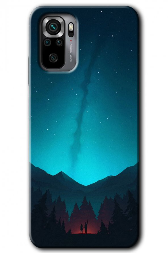 Redmi Note 10 Kılıf HD Desen Baskılı Arka Kapak - Night Fores Mount