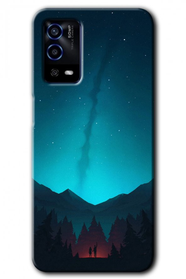 Oppo A55 Kılıf HD Desen Baskılı Arka Kapak - Night Fores Mount