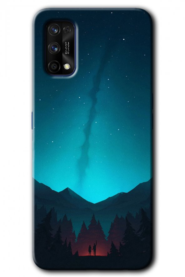 Realme 7 Pro Kılıf HD Desen Baskılı Arka Kapak - Night Fores Mount