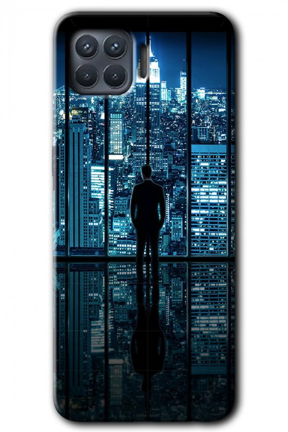 Oppo Reno 4 Lite Kılıf HD Desen Baskılı Arka Kapak - Şehir Manzarası - 1