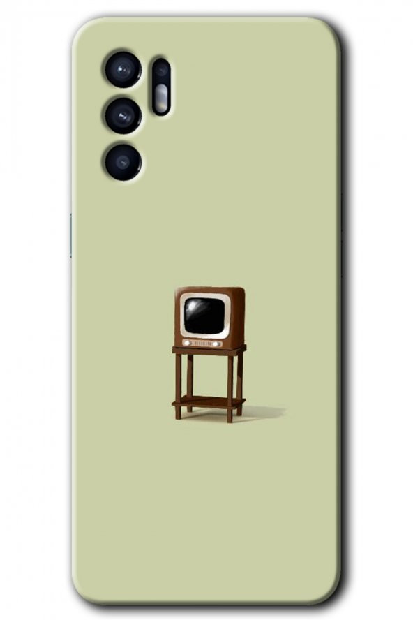 Oppo Reno 6 Kılıf HD Desen Baskılı Arka Kapak - Retro-TV - 1